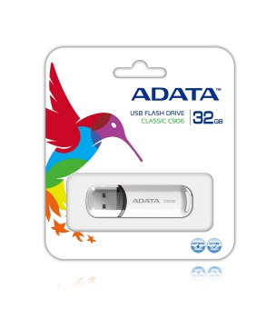 Atmintukas Adata Classic C906 32GB, Snap-on cap dizainas, Baltas